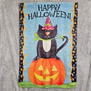 Carson Deb Grogan Halloween Garden Flag Black Cat Pumpkin Large 28x40 Outdoor